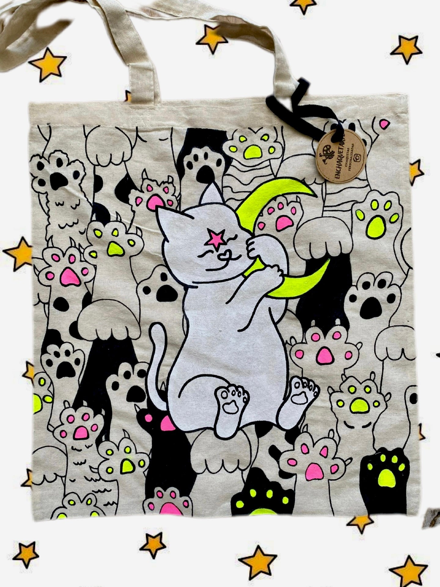 Tote Bag Gato Patitas Luna