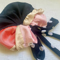 Scrunchie Patchwork Listón Rosados Puntos