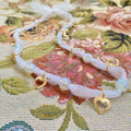 Collar Transparencia Corazones Blanco c/ Dorado