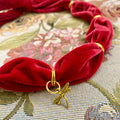 Collar Grueso Terciopelo Libélula Rojo