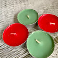 Set 4 Velas Tealights - Rojo y Verde