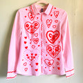 Blusa intervenida Corazones Rosada