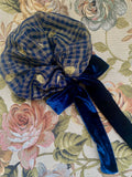 Scrunchie Transparencia Brillante Terciopelo Azul