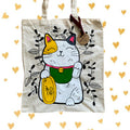 Tote Bag Gato Buena Suerte Japonés