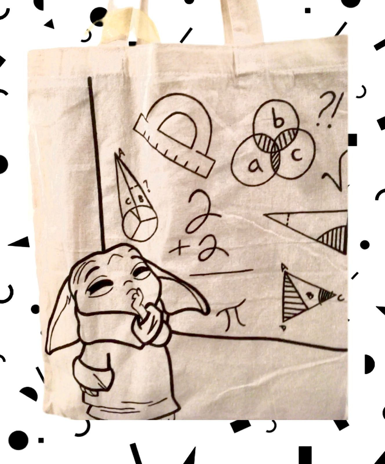 Tote Bag Baby Yoda Matemáticas