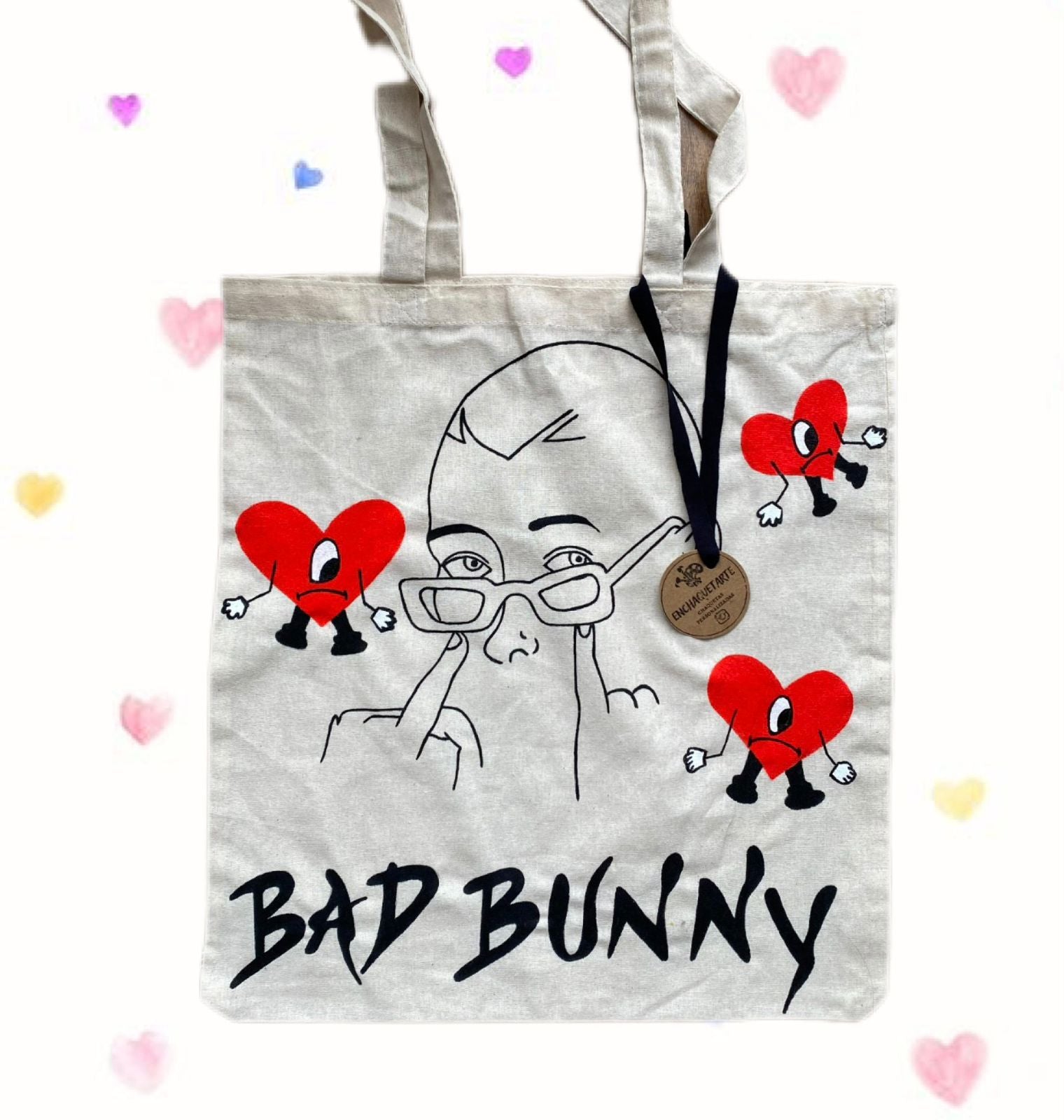 Tote Bag Bad Bunny Corazones