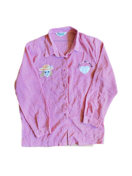 Blusa cuadrillé Roja con Parches bordados